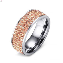 Hotsale Stainless Steel Rose Gold Paved Diamond Ring
